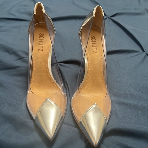 Schutz Metallic Cendi Transparent Pointed Toe Pump - 36.5 - Picture 3 of 7